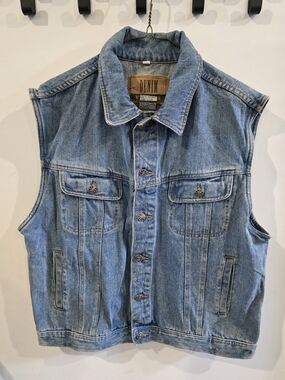 Express Light Blue Denim Jacket with Harley Davidson Patch